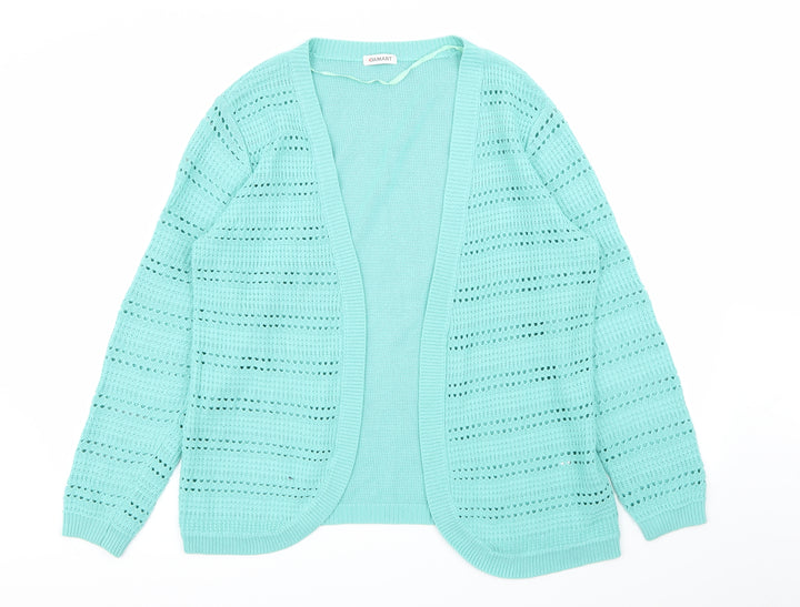 Damart Womens Green Geometric Cardigan Jumper Size 14