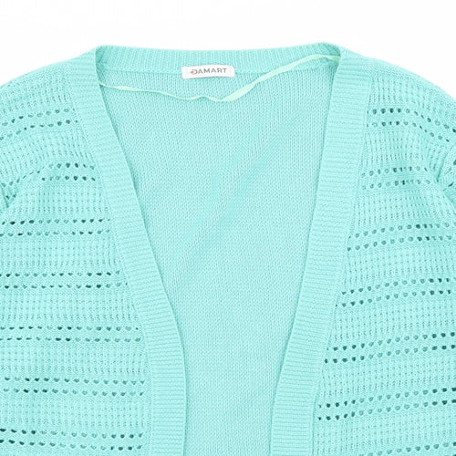 Damart Womens Green Geometric  Cardigan Jumper Size 14