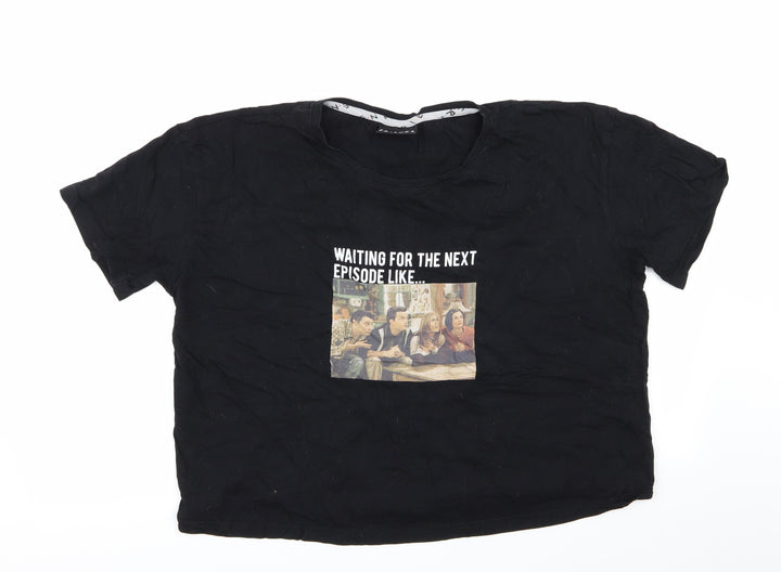 New Look Womens Black Basic T-Shirt Size L - friends