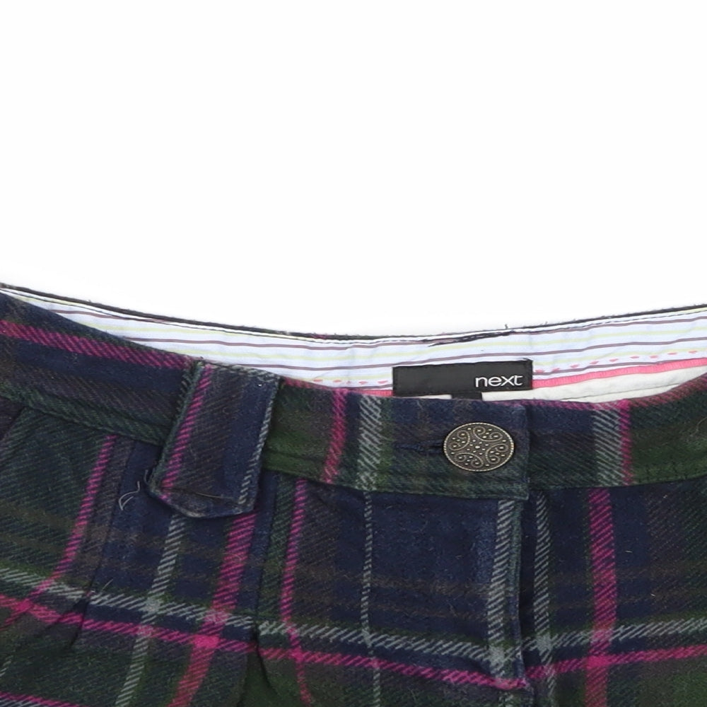 NEXT Womens Multicoloured Check  Hot Pants Shorts Size 12