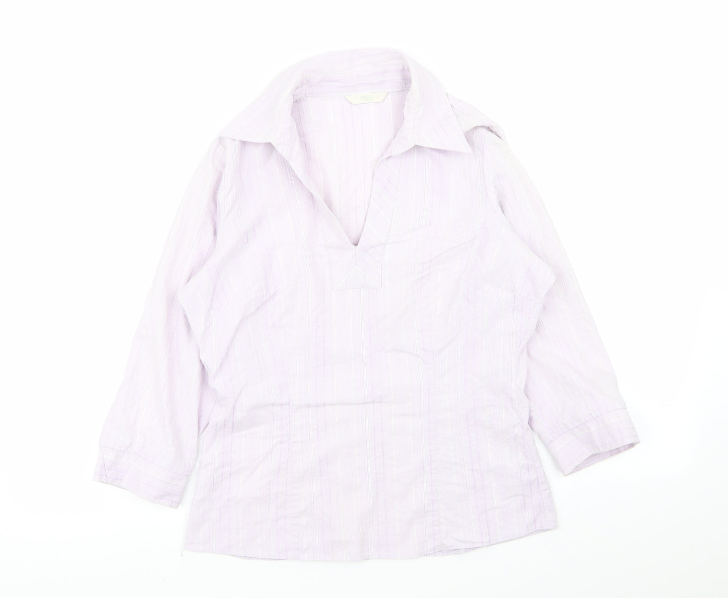 M&S Womens Purple Striped  Basic Blouse Size 10