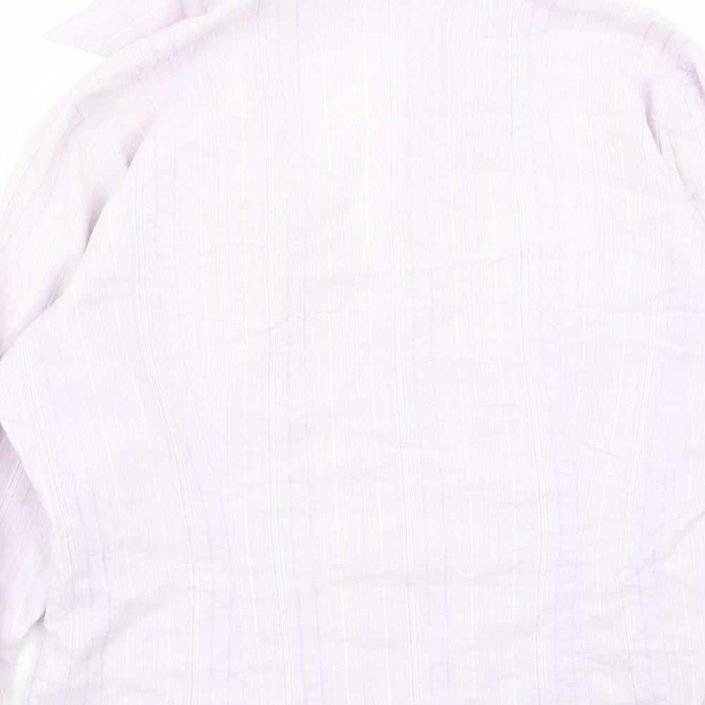 M&S Womens Purple Striped  Basic Blouse Size 10