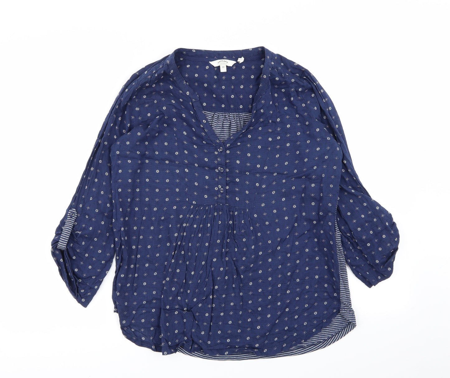 Fat Face Womens Blue Floral  Basic Blouse Size 10