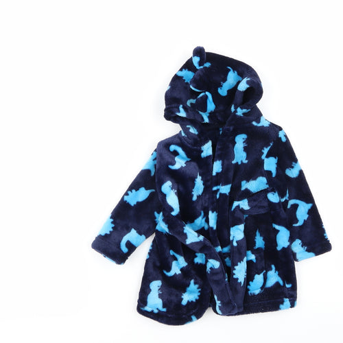 Asda George Boys Black Animal Print  Babydoll Robe Size 3-6 Months