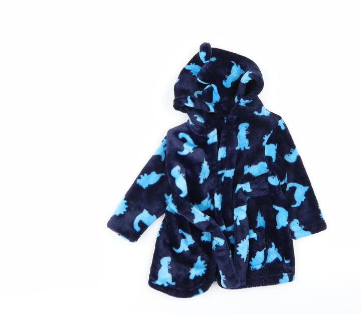 Asda George Boys Black Animal Print Babydoll Robe Size 3-6 Months