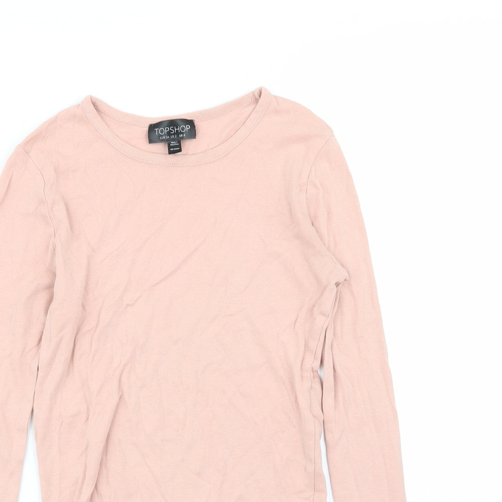 Topshop Womens Pink   Basic T-Shirt Size 6