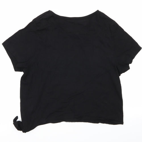 Fashion Womens Black   Basic T-Shirt Size 16
