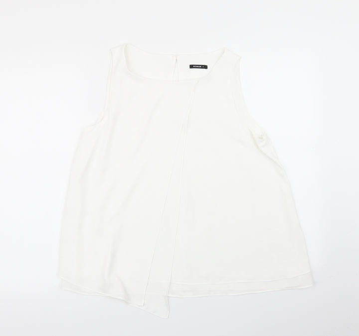 Roman Womens White Basic Blouse Size 12
