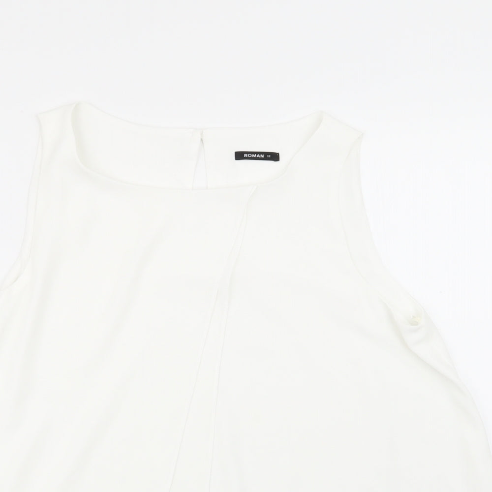 Roman Womens White   Basic Blouse Size 12