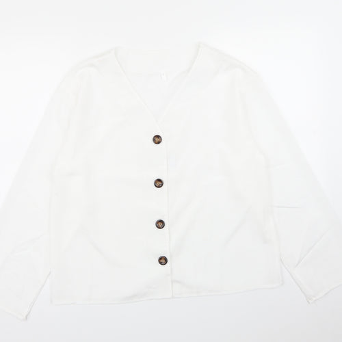 Preworn Womens White   Basic Button-Up Size L
