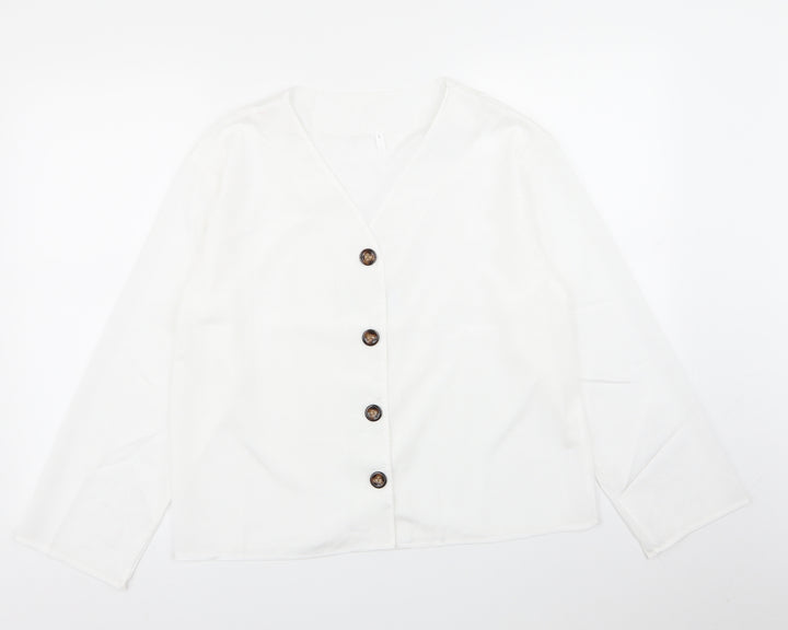 Preworn Womens White   Basic Button-Up Size L