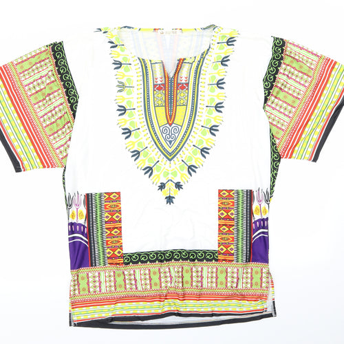 Preworn Womens Multicoloured Geometric  Basic T-Shirt Size M
