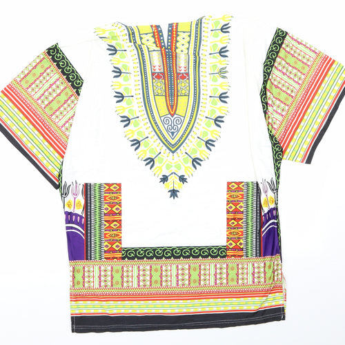 Preworn Womens Multicoloured Geometric  Basic T-Shirt Size M