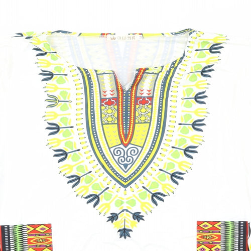 Preworn Womens Multicoloured Geometric  Basic T-Shirt Size M