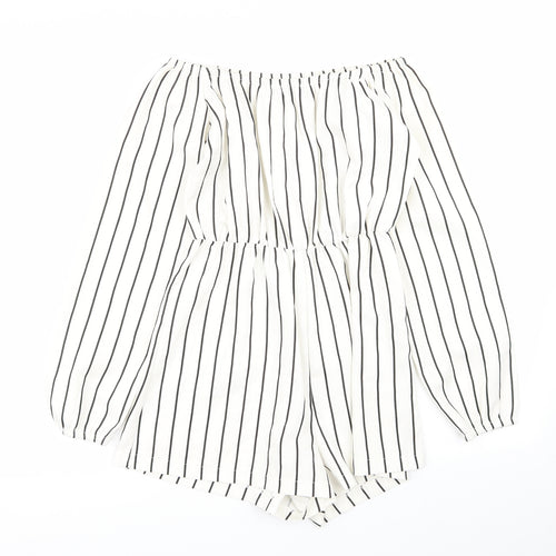 PLT Womens Multicoloured Striped  Playsuit One-Piece Size 8