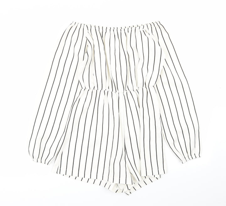 PLT Womens Multicoloured Striped Playsuit One-Piece Size 8