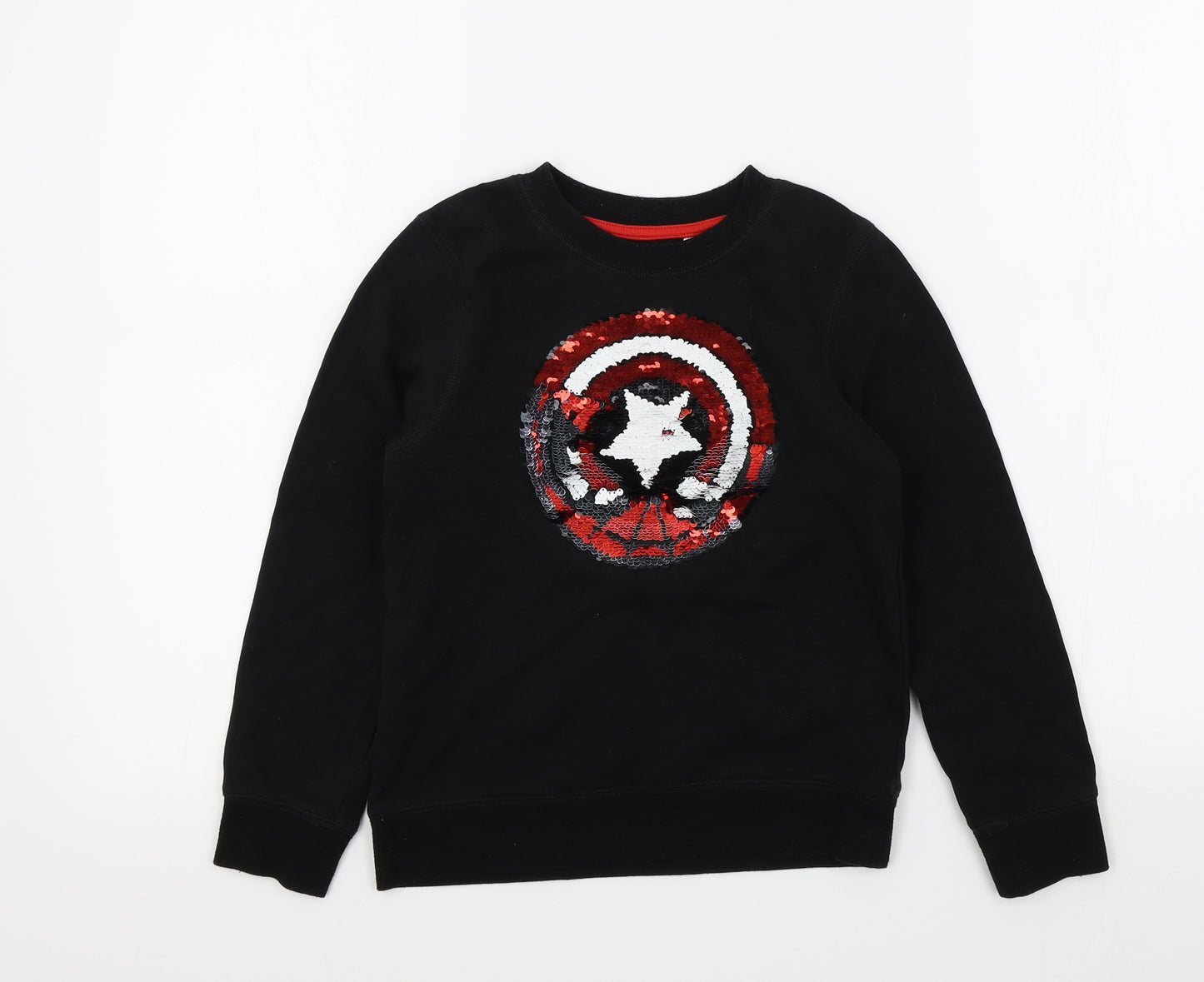 H&M Girls Black Colourblock  Pullover Jumper Size 8-9 Years