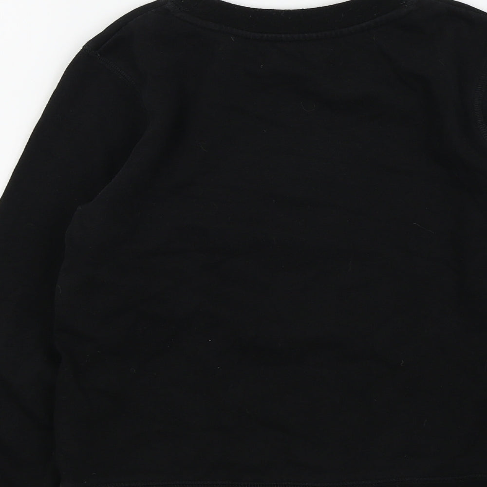 H&M Girls Black Colourblock  Pullover Jumper Size 8-9 Years