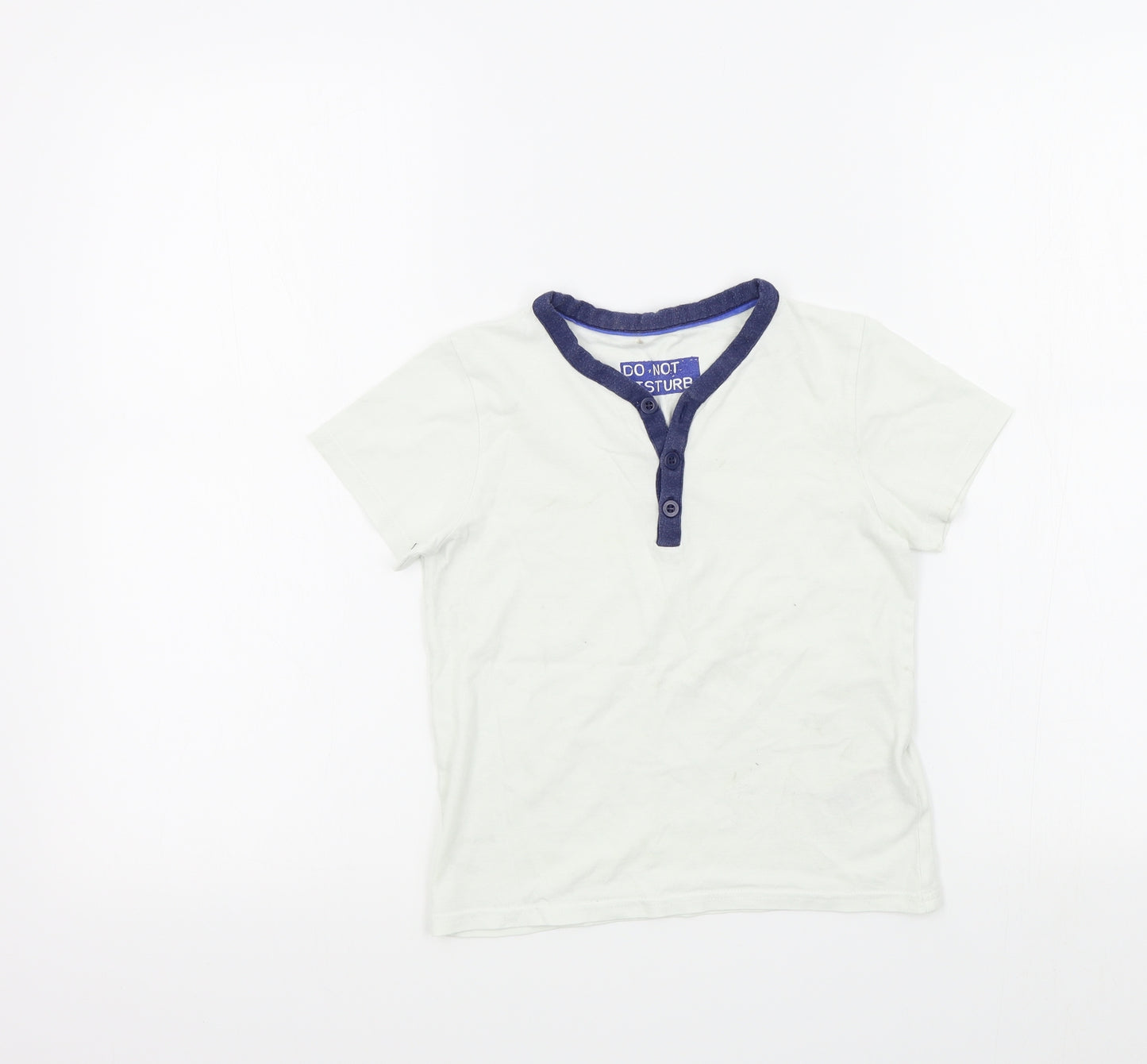 M&S Boys White Colourblock  Basic T-Shirt Size 5-6 Years