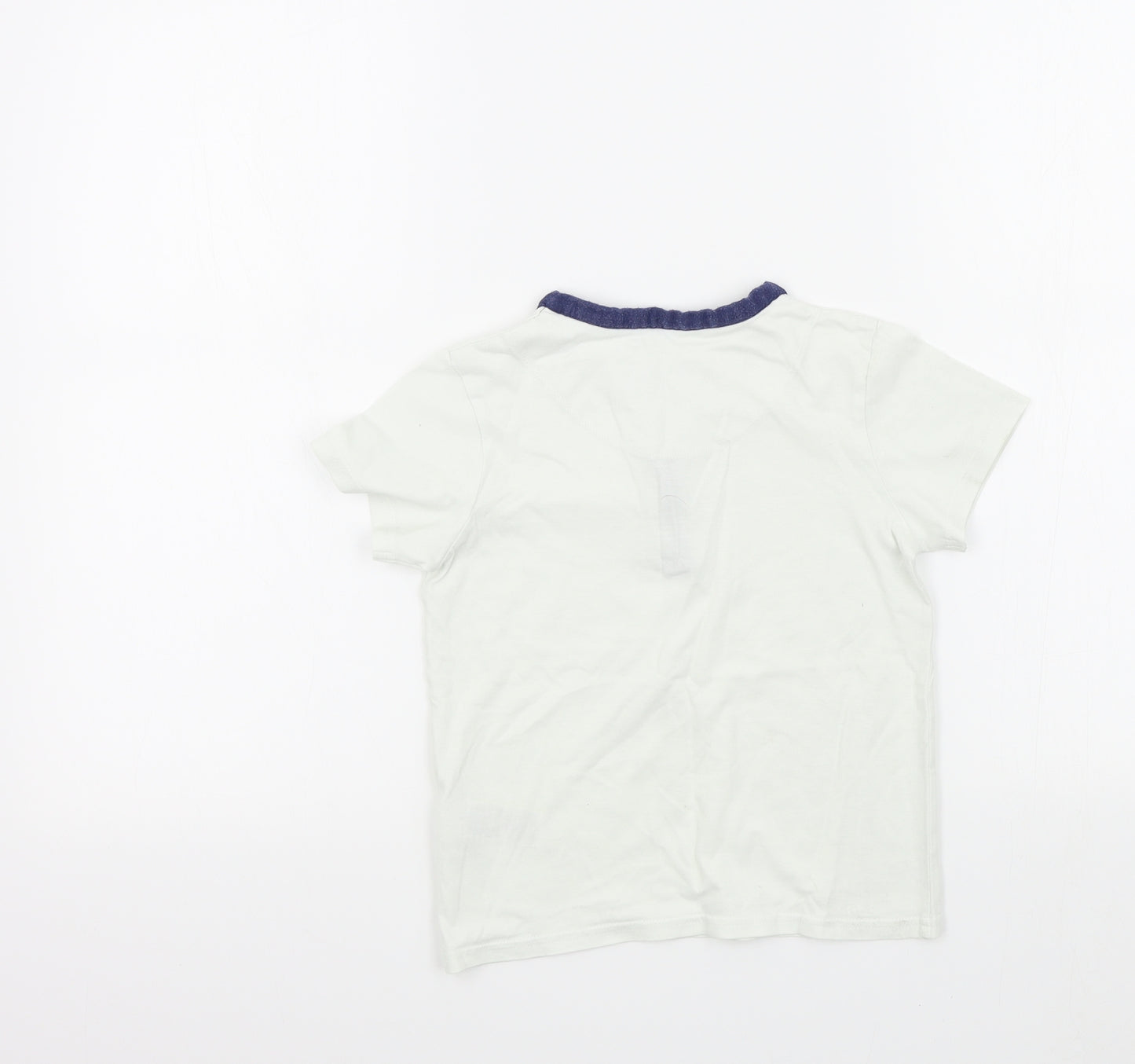 M&S Boys White Colourblock  Basic T-Shirt Size 5-6 Years