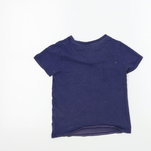 M&S Girls Blue Colourblock  Basic T-Shirt Size 5-6 Years