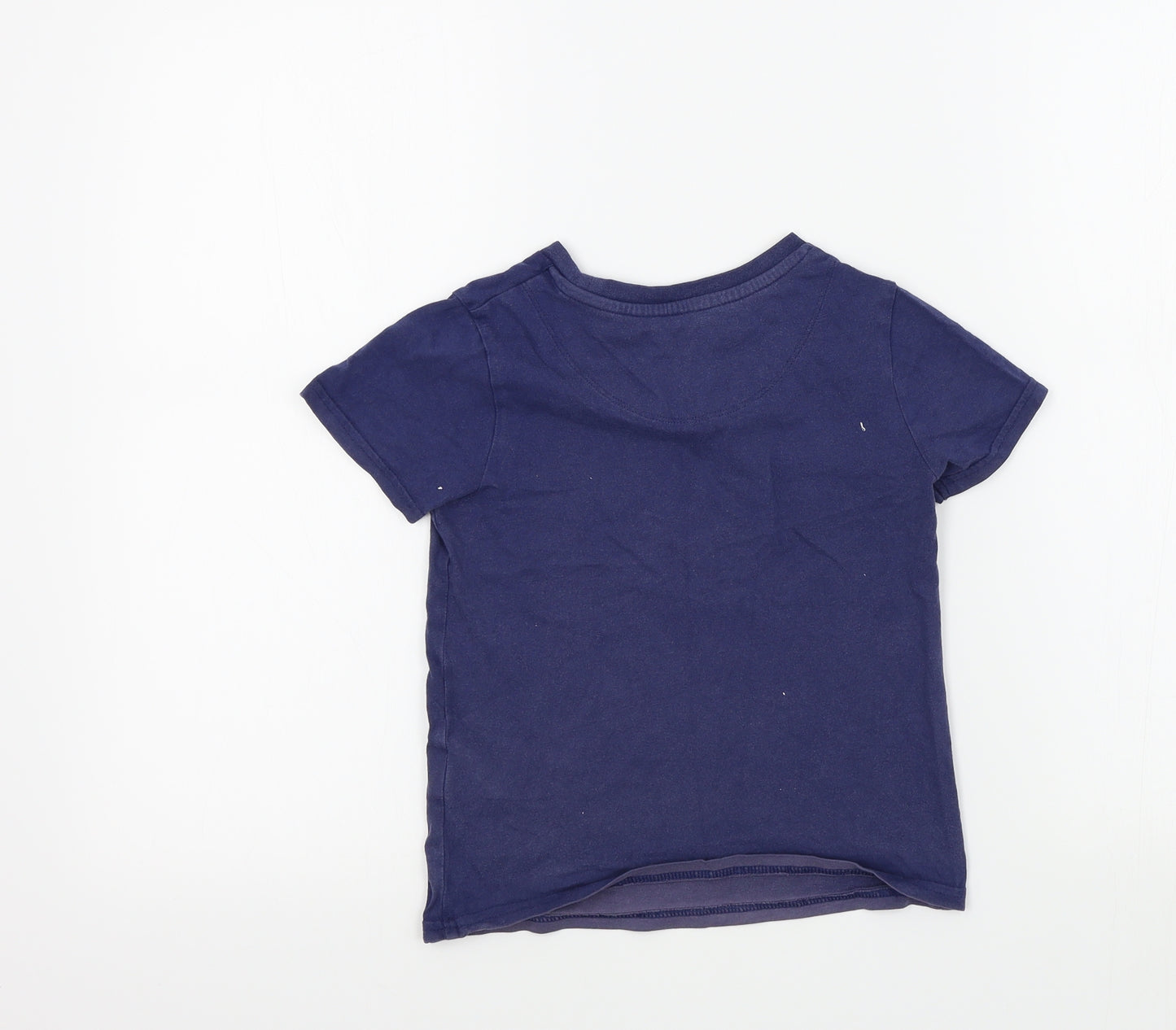 M&S Girls Blue Colourblock  Basic T-Shirt Size 5-6 Years