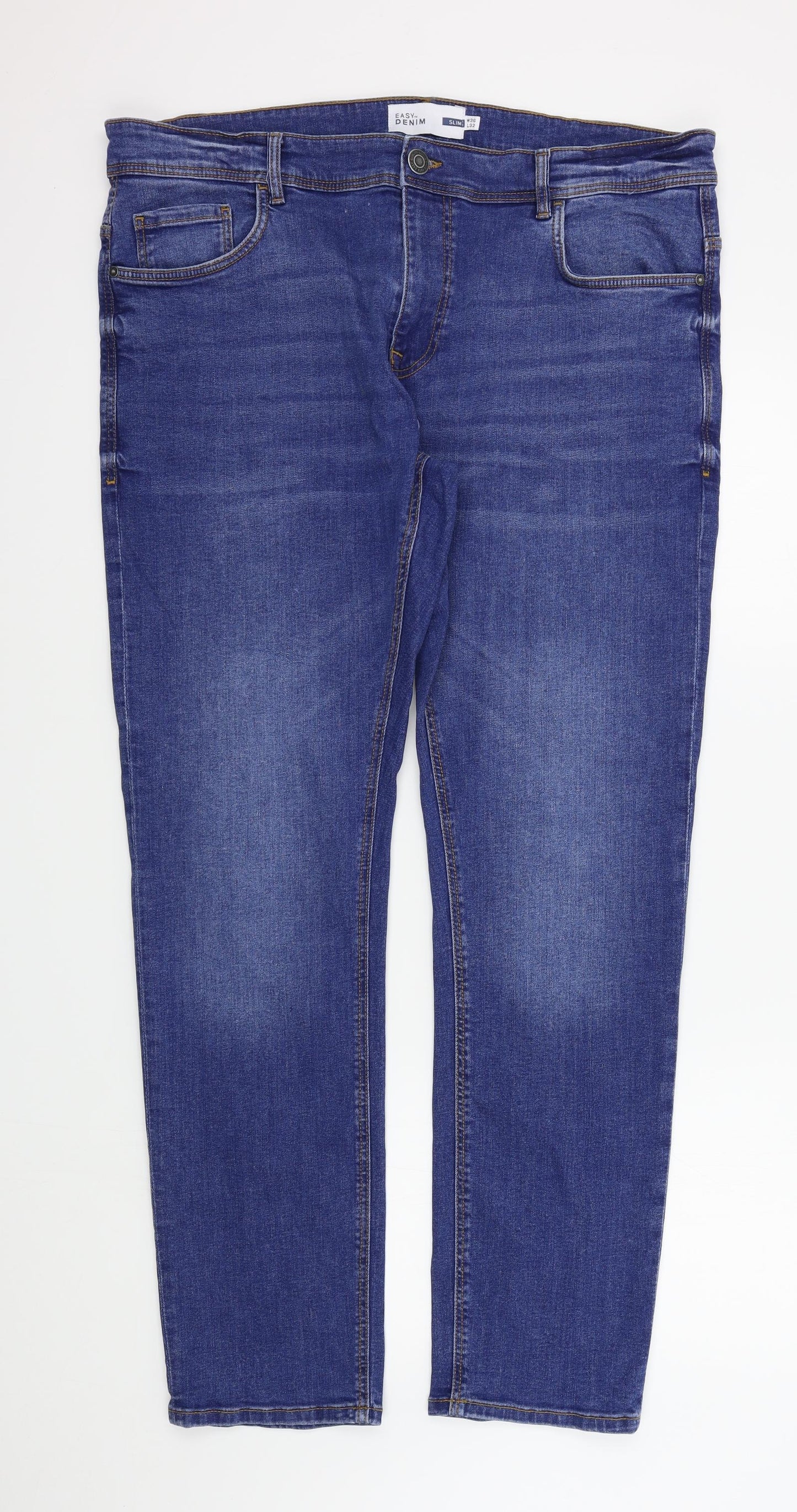 Easy Mens Blue   Straight Jeans Size 36 L32 in