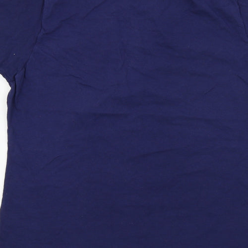 Fruit of the Loom Girls Blue Colourblock  Basic T-Shirt Size L  - disney