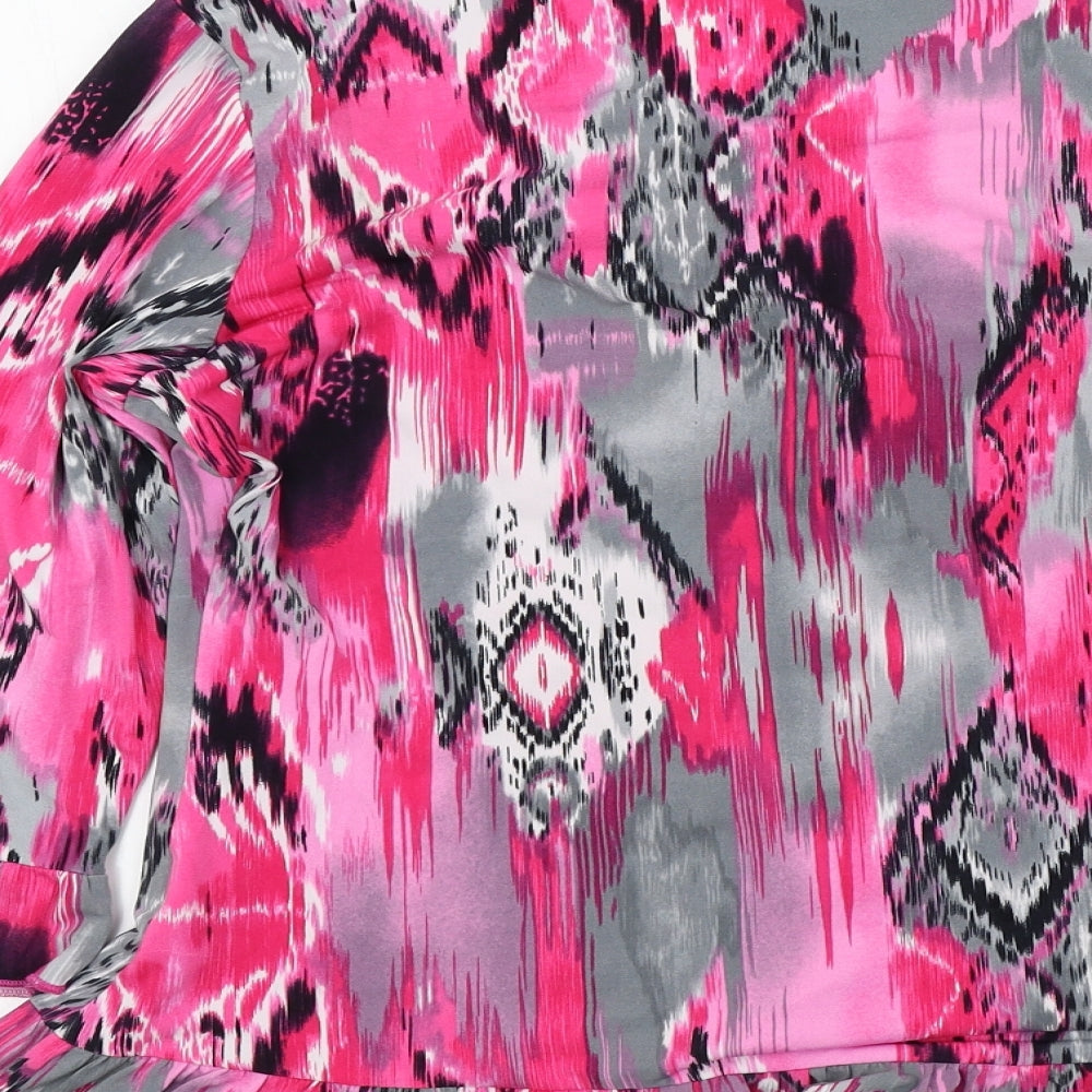 BASSINI Womens Multicoloured Geometric  Basic Blouse Size 14