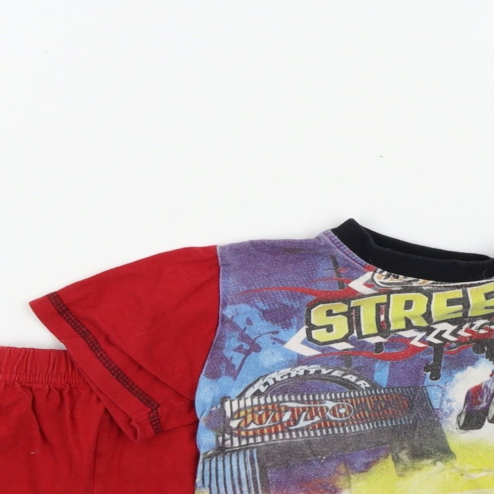 Disney Boys Red Colourblock   Pyjama Set Size 3 Years  - disney cars