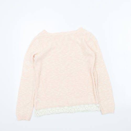 YD Girls Pink Colourblock  Pullover Jumper Size 11-12 Years