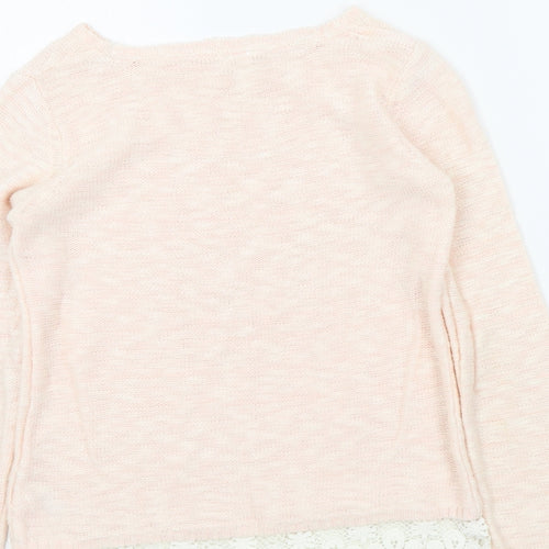 YD Girls Pink Colourblock  Pullover Jumper Size 11-12 Years