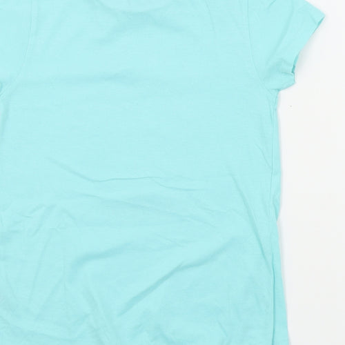 pep&co Girls Blue Colourblock  Basic T-Shirt Size 8 Years