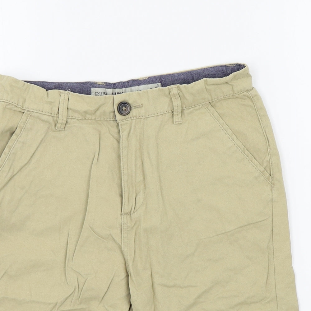 denim&co Boys Beige Colourblock  Chino Shorts Size 12-13 Years