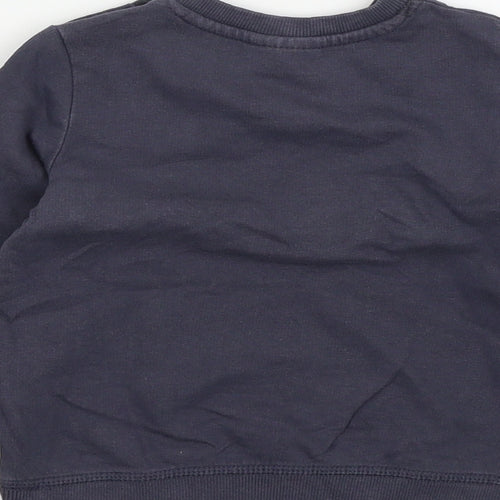 so cute Boys Grey Colourblock  Pullover Jumper Size 12-18 Months