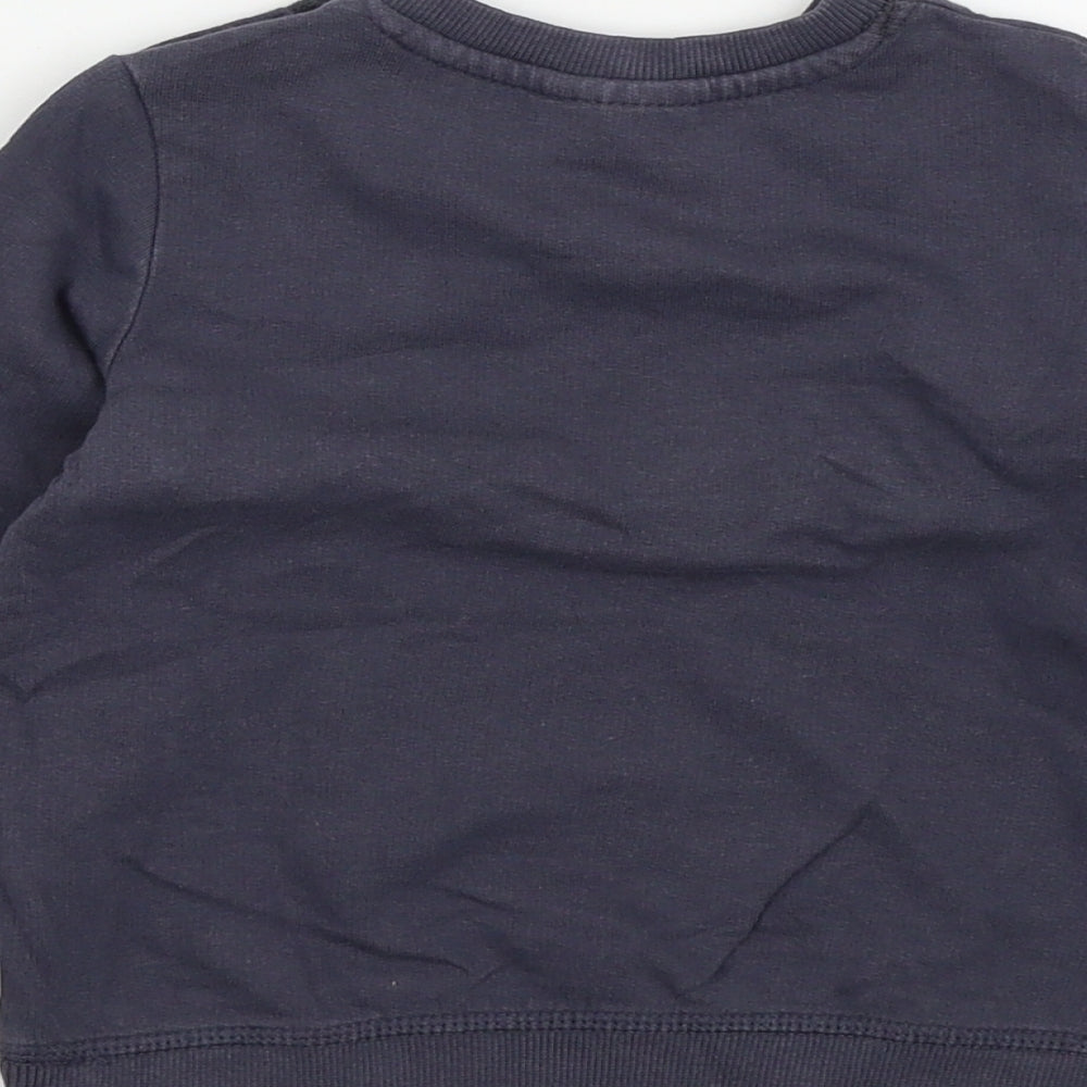 so cute Boys Grey Colourblock  Pullover Jumper Size 12-18 Months