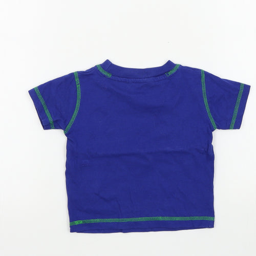 animal crazy Boys Blue Colourblock  Basic T-Shirt Size 18-24 Months