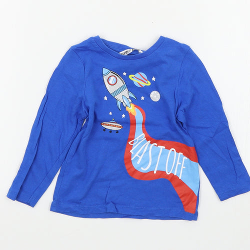 pep&co Boys Blue Colourblock  Basic T-Shirt Size 12-18 Months