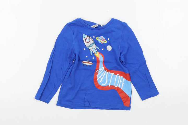 pep&co Boys Blue Colourblock Basic T-Shirt Size 12-18 Months