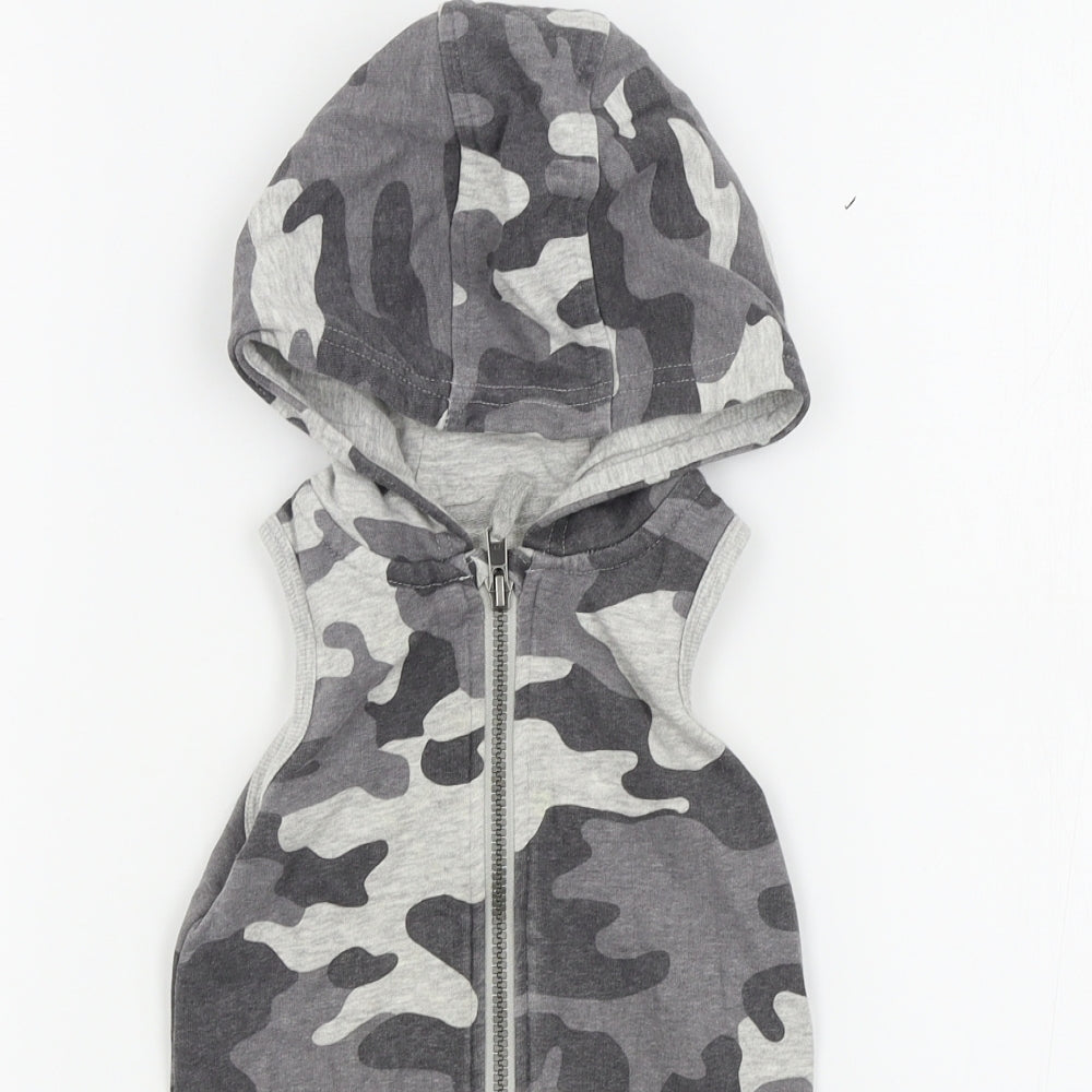 NEXT Boys Grey Camouflage  Babygrow One-Piece Size 6-9 Months
