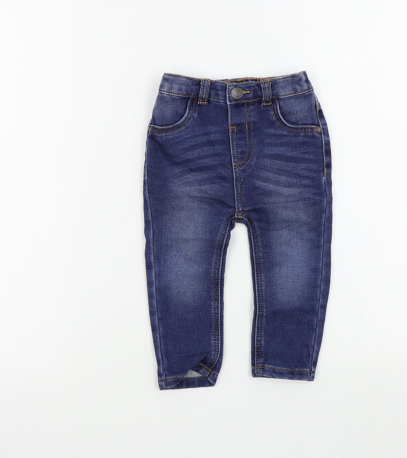 George Boys Blue Colourblock  Capri Jeans Size 9-12 Months