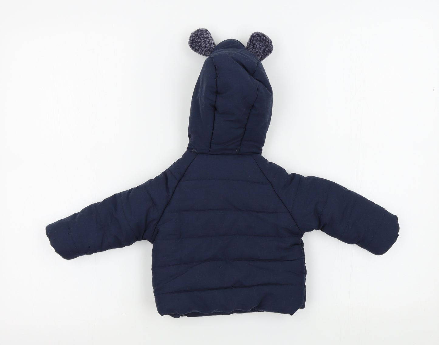 hullabaloo Baby Black Colourblock  Basic Coat Coat Size 6-9 Months