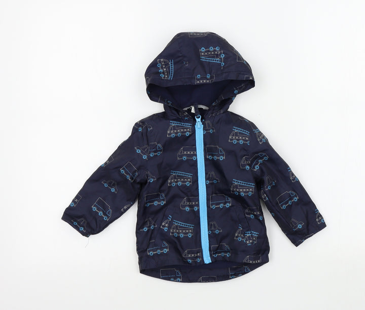 peackocks Boys Blue Geometric Basic Jacket Coat
