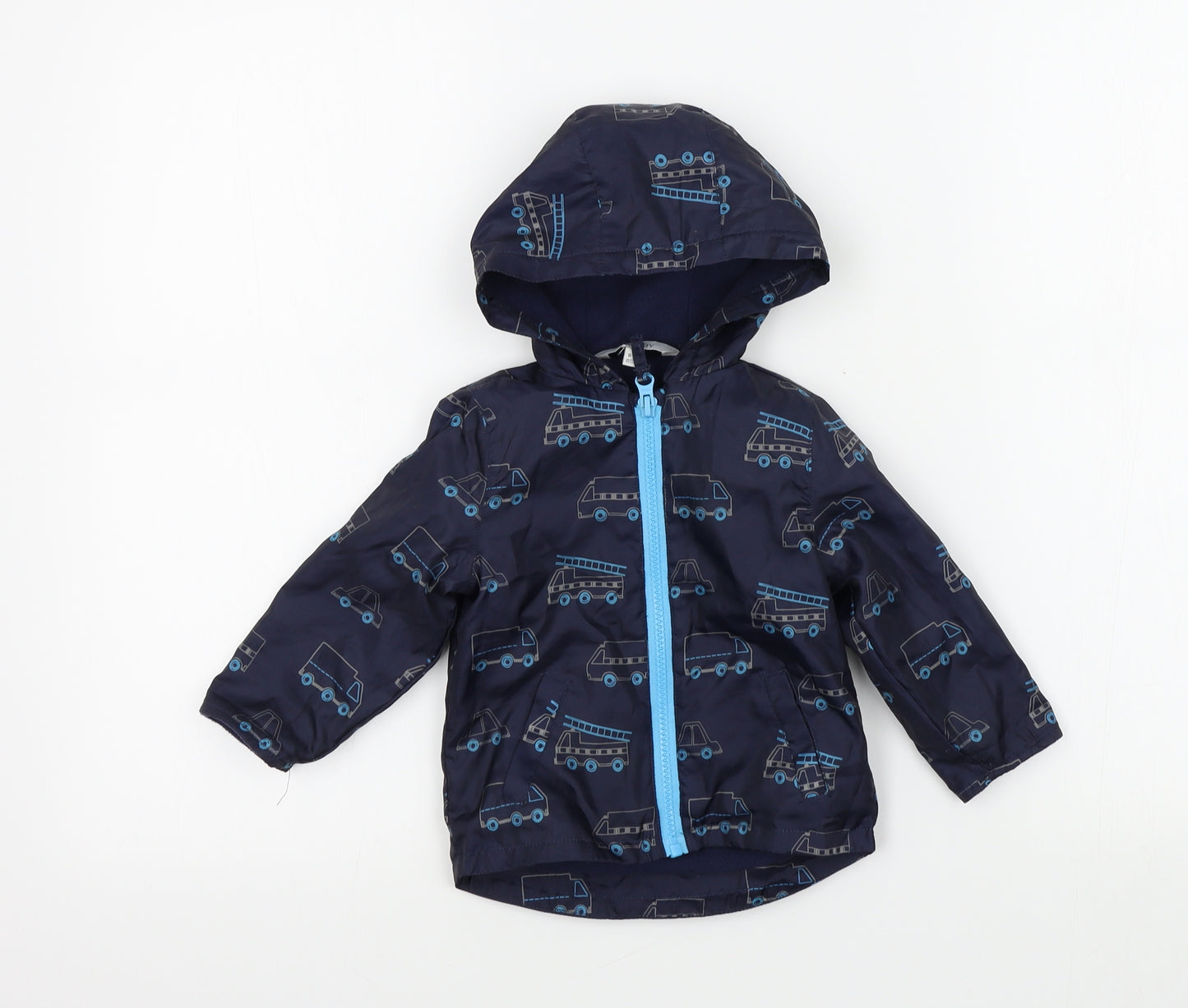peackocks Boys Blue Geometric  Basic Jacket Coat
