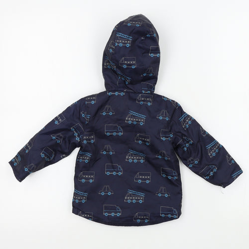 peackocks Boys Blue Geometric  Basic Jacket Coat