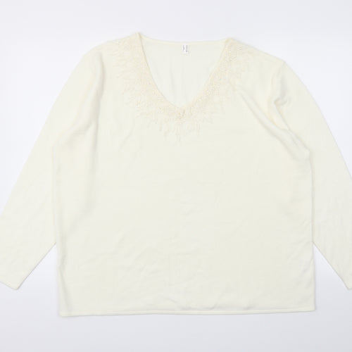 Preworn Womens Ivory   Basic T-Shirt Size 24