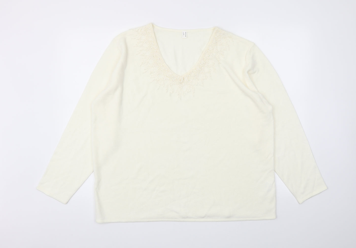 Preworn Womens Ivory   Basic T-Shirt Size 24