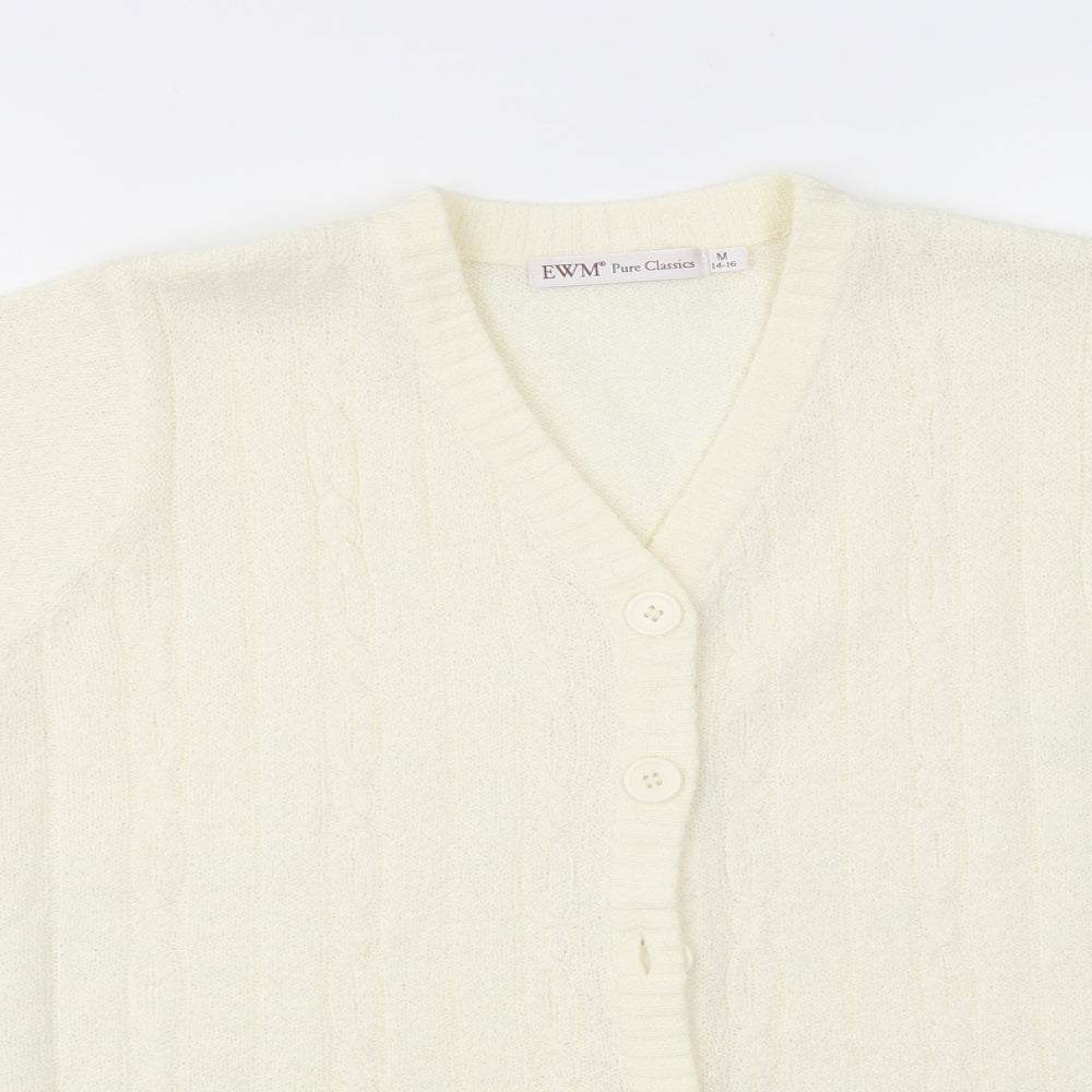 EWM Womens Ivory   Cardigan Jumper Size M