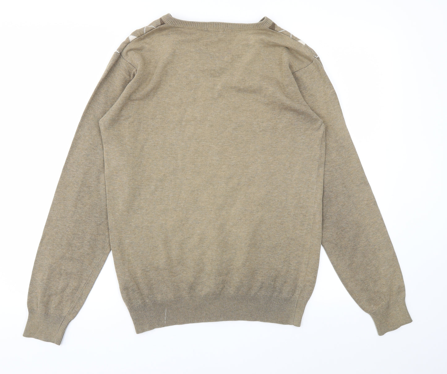 Easy Mens Brown Argyle/Diamond  Pullover Sweatshirt Size S