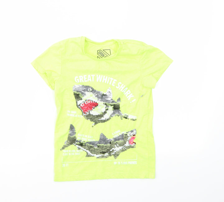 URBAN DEPT Boys Yellow Animal Print  Basic T-Shirt Size 6 Years